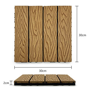 Factory Supply <b>Interlocking</b> 3D Embossed Wood Grain Patio <b>Tiles</b> Wood Plastic Composite DIY <b>Tiles</b> Terrace WPC Decking <b>Tiles</b> - Product Image 5