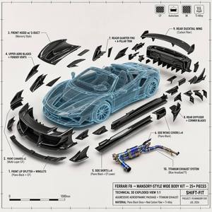 ชุดอุปกรณ์1:1อากาศสำหรับรถเฟอร์รารี<span class=keywords><strong>812</strong></span>ขอบด้านหน้าทำจากคาร์บอนไฟเบอร์ฟอร์รารีประสิทธิภาพสูง - Product Image 1
