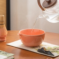 Nouveau Produit Bol à Matcha Rose Texturé avec Emballage Personnalisé Violet Set Matcha Set Kit Matcha