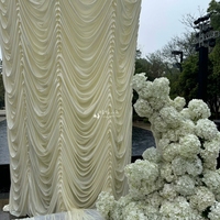 Rideaux de fond de scène ondulés et festonnés tendance pour la décoration de festivals en intérieur et en extérieur