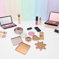 Palette de maquillage vide en aluminium recyclable, personnalisable, avec design coloré, pour fards à paupières et poudres compactes