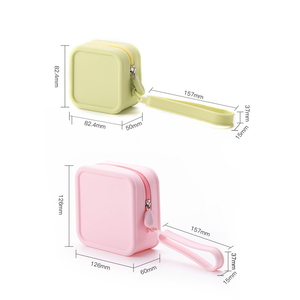 Customer Logo BPA Free <b>Reusable</b> Square Bag <b>Food</b> Grade Silicone Zipper Travel Cosmetic Organizer Lipstick Case Makeup <b>Pouch</b> - Product Image 6