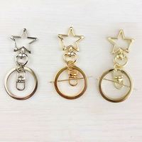 Lot de porte-clés à fermoir mousqueton à ressort en forme de cœur étoilé doré, clip de fixation créatif en forme de pentagramme, boucle de suspension en métal pour bricolage