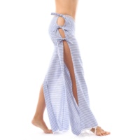Pantalon de plage ultra-fin en tissu éponge 100 coton, pour femmes, couleur de luminosité, avec pompon, bande à taille ajustable du fabricant brevetée
