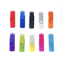 Flash Drive USB 2.0 Metal Terlaris Baru 128GB/64GB/32GB/16GB Logo Custom Kompatibel OTG Kecepatan Tinggi Untuk Promosi