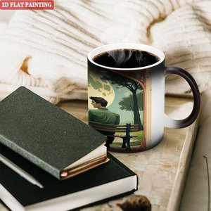Mug en céramique 11oz noir givré, tasse vierge à sublimation thermique changeant de couleur - Product Image 3
