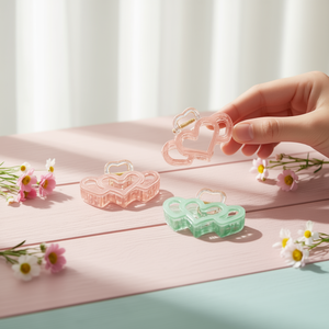 Tres pinzas para el cabello con forma de corazón, 9 cm, de plástico transparente, estilo dulce, para mujeres y niñas, accesorio de moda - Product Image 3