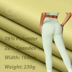 78% <span class=keywords><strong>Polyester</strong></span> 22% Spandex 230 GSM Matte Hai Mặt Yoga Mặc Thoáng Khí Nhanh Chóng Khô Vải Dệt Kim Tập Thể Dục Trang Phục Vải - Product Image 1