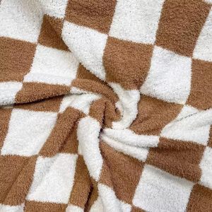 Cozy Checkerboard Grid <strong>Fluffy</strong> Microfiber Knitted Throw Blanket Lightweight Fleece Checkered <strong>Bed</strong> Blanket 50'*60' Soft Couch <strong>Cover</strong> - Product Image 6