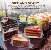 Boîtes à gâteaux individuels, 13 cm x 7 cm, boîtes à cheesecake individuelles, boîtes à cupcakes à clapet, contenants alimentaires en plastique transparent avec charnières et couvercles