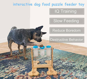 Bambu ahşap hayvan komik iq oyunu İnteraktif yavaş besleyici köpek maması bulmaca besleyici oyuncaklar iq eğitim - Product Image 2