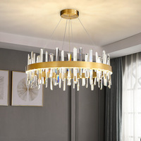 Lámpara Colgante de Cristal K9 con Forma de Espina de Pescado Irregular PM, Lámpara de Araña Larga de Lujo para Mesa de Comedor, Luces LED Modernas y Sencillas