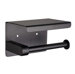 Soporte de papel higiénico de metal elegante de alta durabilidad con revestimiento a prueba de herrumbre y soporte de pared para almacenamiento organizado en el baño - Product Image 1