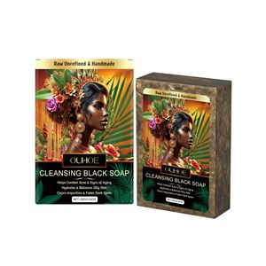 HOYGI Jabón Negro Africano <span class=keywords><strong>Natural</strong></span> y Orgánico para Lavar el Rostro, Exfoliante que Elimina Impurezas y Atenúa Manchas Oscuras - Product Image 2