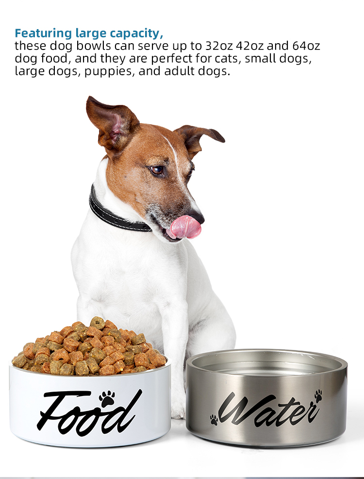 BestSub Custom 42oz 1250ml Sublimation Blanks Stainless Steel Puppy Bowl Dog Food Water Bowls