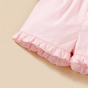 Vêtements d'été pour filles, haut à bretelles fleuri avec nœuds + short en dentelle + ceinture, 3 pièces, vente en gros de vêtements pour enfants, vêtements pour petites filles, boutique de vêtements - Product Image 6