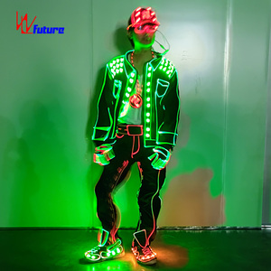 Traje Luminoso con Fibra Óptica y Cable EL para Espectáculos <span class=keywords><strong>de</strong></span> Bar, DJ, Escenarios, Eventos, Fiestas Rave, <span class=keywords><strong>Circo</strong></span>, Carnaval, Música y <span class=keywords><strong>Actuaciones</strong></span> - Product Image 4