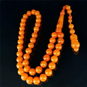 Miçangas de oração muscular, alta qualidade, laranja, âmbar, misbaha, tasbih, tesbih, miçangas, joia árabe, misbaha, sibha, rosário, miçangas