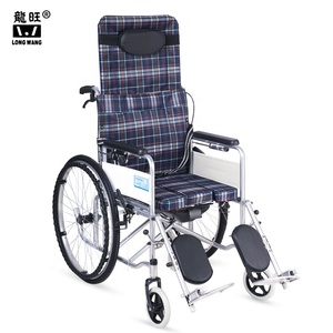 Fauteuil roulant manuel semi-allongé <span class=keywords><strong>pour</strong></span> soins de santé, pliable et portable <span class=keywords><strong>pour</strong></span> personnes âgées, avec pot en ABS - Product Image 3