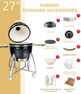 <span class=keywords><strong>Barbecue</strong></span> Kamado en Céramique de Luxe Auplex Premium 27 Pouces avec Brûleur Latéral et Chariot – Robuste pour l'Extérieur et les Fêtes Familiales - Product Image 5