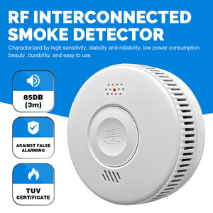 85dB khách sạn an ninh Cháy Khói phát hiện rò rỉ không dây <span class=keywords><strong>RF</strong></span> 433 Mhz kết nối quang điện báo động khói - Product Image 6