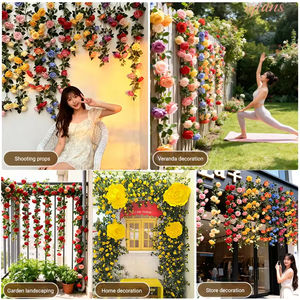 Decoración para Bodas y Acción de Gracias, Arco Morado con Tira de Flores, Guirnalda de Rosas Artificiales de Seda Rosa y Blanca de Alta Simulación - Product Image 5