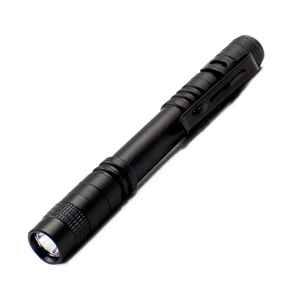 Mini lampe à stylo plat à LED Lampe de poche tactique en alliage d'aluminium Torche portable avec porte-stylo