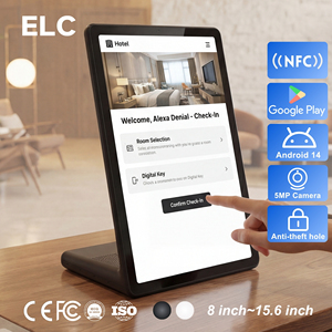 Hotel Check-in Desktop Visitor Registration Kiosk L-Shape Android 14 <b>Tablet</b> With 5MP Camera for Reception WL1109TV Integrated L- - Product Image 1