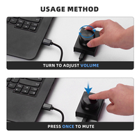 COKYIS Mini contrôleur de volume USB en métal avec LED bleue pour PC portable avec amplificateur - Plug and Play