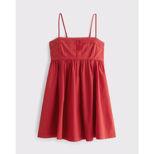 Robe courte pour femme LEDUO, style plage, dentelle, rouge, bretelles fines, mini-robe babydoll - Product Image 1