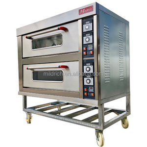 MILDRICH เตาอบเครื่องปิ้งขนมปังแบบสองสำรับ,เตาอบสี่ถาดพร้อมชั้นวางสำหรับทำพิซซ่าเค้กใช้ในเชิงพาณิชย์ - Product Image 1