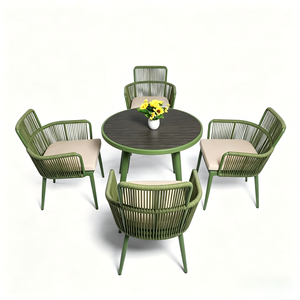 Muebles de Exterior para Cafetería y Restaurante, Sillas de Patio y Terraza, Juego de Jardín de Cuerda Tejida, Sillas de Jardín - Product Image 3