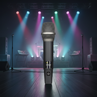 Microphone à main sans fil Aidi 2.4G, à condensateur cardioïde, professionnel, avec suppression du bruit, antichoc, en métal, haut-parleur intégré, 3,5 mm