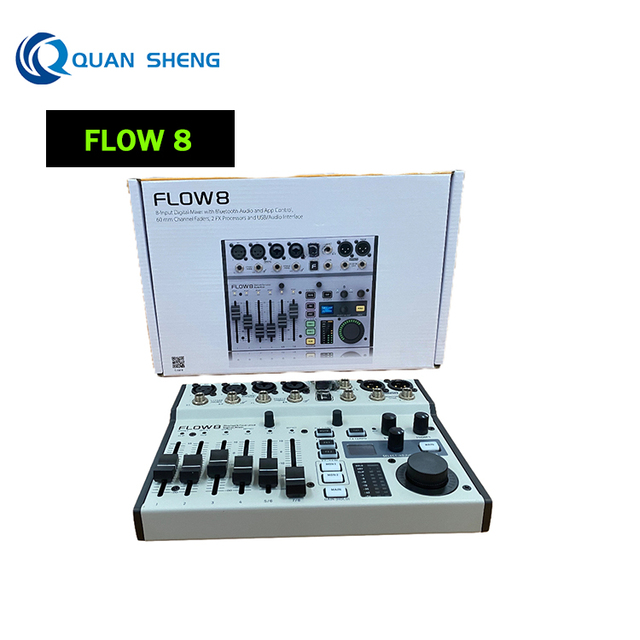 FLOW 8 Metal Digital Audio Mixer with Bluetooth USB Interface Built-In Effects & USB Recording for Studio and Live Sound