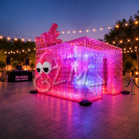 Cube lumineux LED gonflable transparent en PVC personnalisé pour événements extérieurs, location de tente de fête gonflable