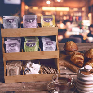 थोक चाय बैग आयोजक बांस चाय बैग धारक चाय भंडारण के लिए लकड़ी का बक्सा लकड़ी के चीनी पैकेट और क्रीमर धारक - Product Image 6