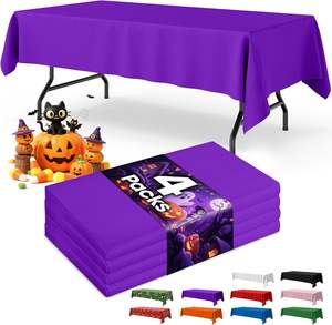 Tovaglia Monouso Viola 54 x 108 Pollici Impermeabile Rettangolare <span class=keywords><strong>a</strong></span> <span class=keywords><strong>Quadretti</strong></span> Copritavolo in Plastica - Product Image 2