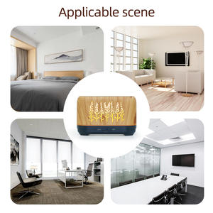 Diffuseur d'arômes à effet bois 200 ml avec lumière LED effet flamme pour usage domestique, humidificateur électrique avec fonction de minuterie - Product Image 2