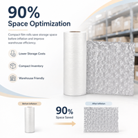 Film d'emballage protecteur imperméable en rouleau de bulles d'air en nylon, co-extrudé PA/PE transparent, sur mesure, pour protection gonflable