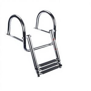 Échelle de bordage télescopique pliable en acier inoxydable, matériel marin pour le commerce électronique transfrontalier, main courante en arc et échelle de lancement - Product Image 3