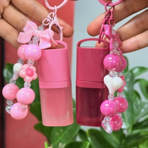 Huile à lèvres brillante 10 couleurs avec porte-clés, logo personnalisé, végane, aux fruits, étiquette privée, naturelle, nourrissante, scintillante - Product Image 1
