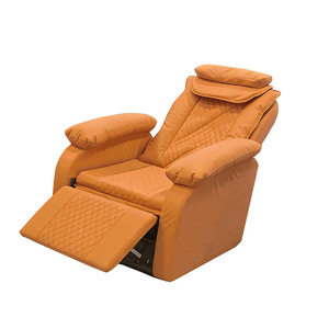 Massage Sofa <b>Recliner</b> Orange PU Leather Foam Filling 3D Robotic Arm Massage Straight Guide Rail Tilting Feature - Product Image 1