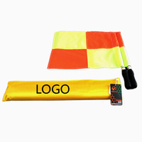 Drapeaux d'arbitre de football, drapeaux de juge de touche avec étui, équipement d'arbitre, signalisation manuelle, polyester, coton, logo et couleur personnalisables