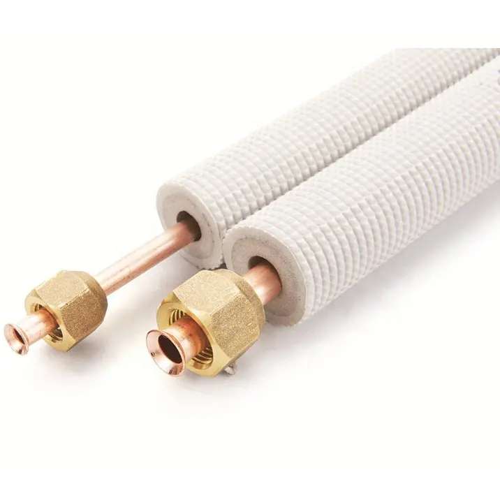 insulated copper pipe copper tube coated with nut good price