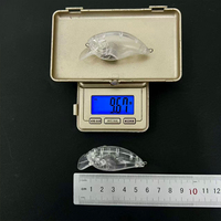 Señuelo de Pesca Japonés Tipo Crankbait, 50mm, 9.6g, Acción Superficial, Little Fat Black Pit, para Pesca Competitiva de Perca, Cuerpo sin Pintar