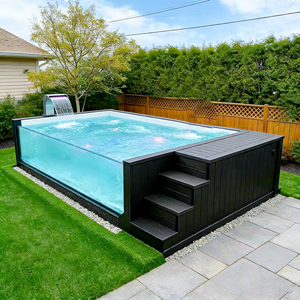 Piscina de Natación Profesional para Exteriores, de Fibra de Vidrio, Enterrada, con Tanque de Agua Infinita, Instalación Rápida, Herramientas y Accesorios para Piscinas - Product Image 3