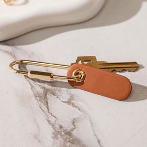 PU Leather Name Tag Keychain Personalized Women Initial Custom Purse Charm Bag Accessory Monogram Gift Letterpress - Product Image 3