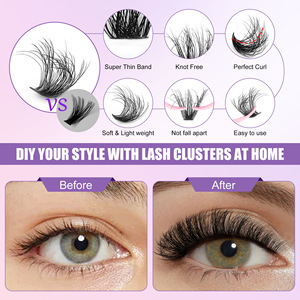 Cils artificiels Lakanaku Diy 60D 80D 100D, bouquets mixtes, volumineux et bouclés, pour extension DIY - Product Image 2