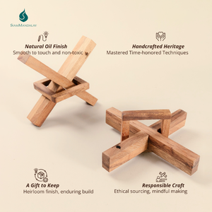 Mysterious X: Rompecabezas de Madera para Desenredar, Juego de Ingenio para un Día de Trabajo Ajetreado, de la Marca SiamMandalay - Product Image 6