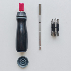 Screwdriver With Phillips Bit Magnetic Tip Telescopic Extension Red Quick Release Ratchet For Diy Repair Tools - Product Image 2